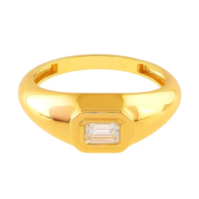 Orion Solitaire Chunky Ring in gold vermeil