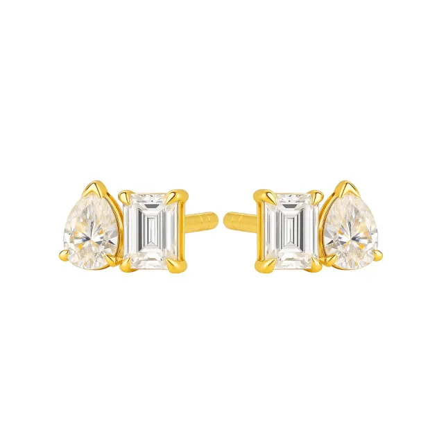 Violetta Toi Et Moi Stud Earrings in gold vermeil