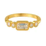 Emerald Cut Rosa Stacker Ring — Gold Vermeil