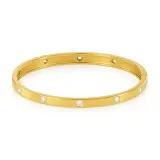 Soluna Flush Set Bangle — Gold Vermeil