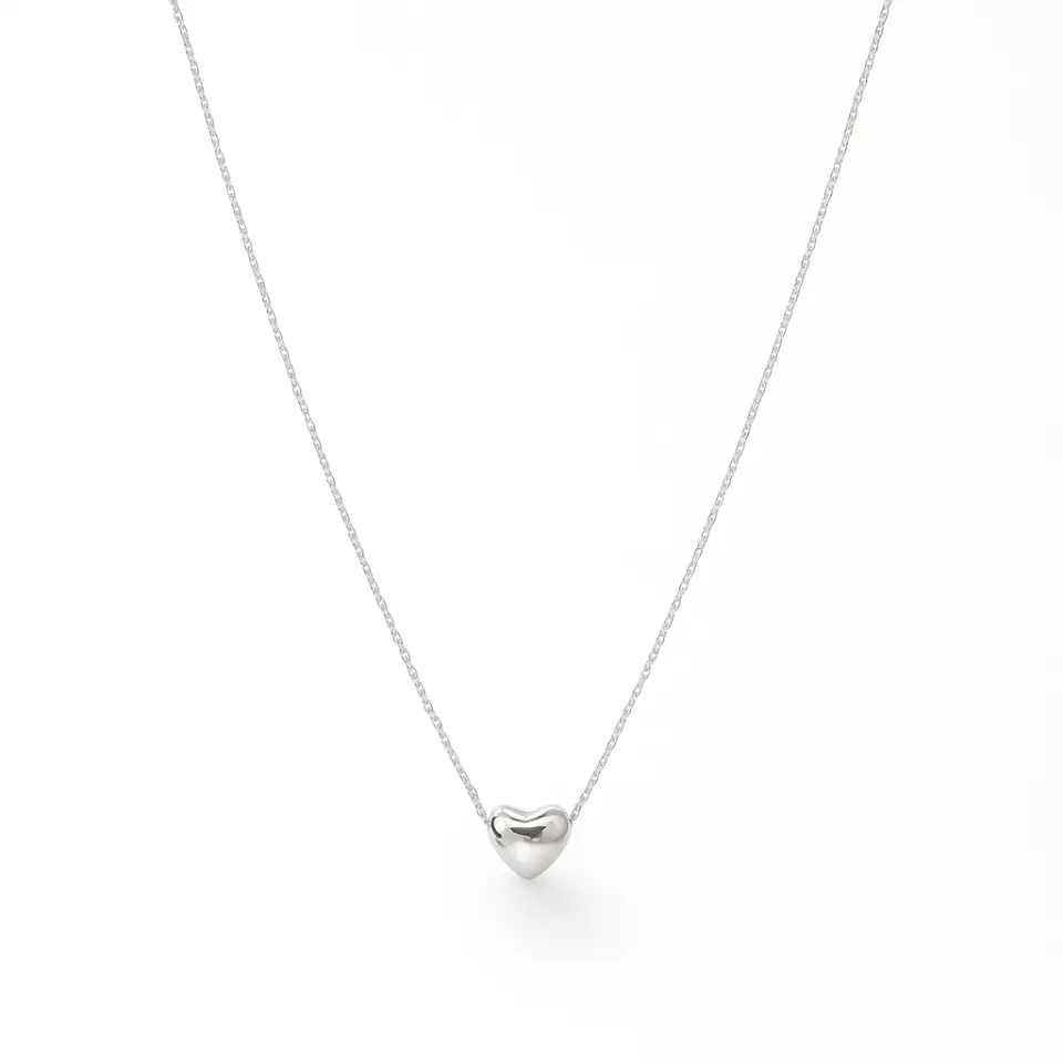 Heart Chain Necklace in sterling silver